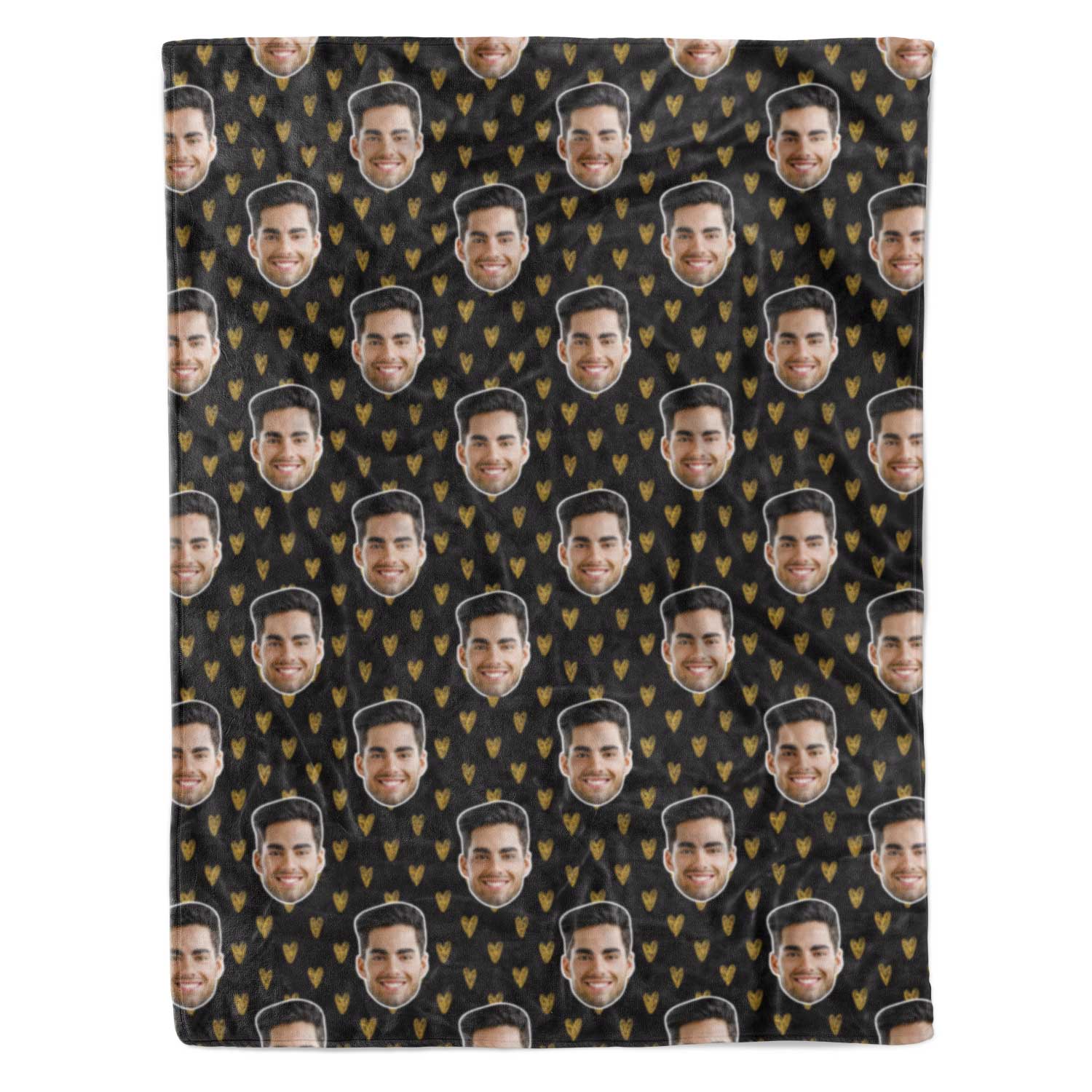 Gold Hearts Personalised Blanket