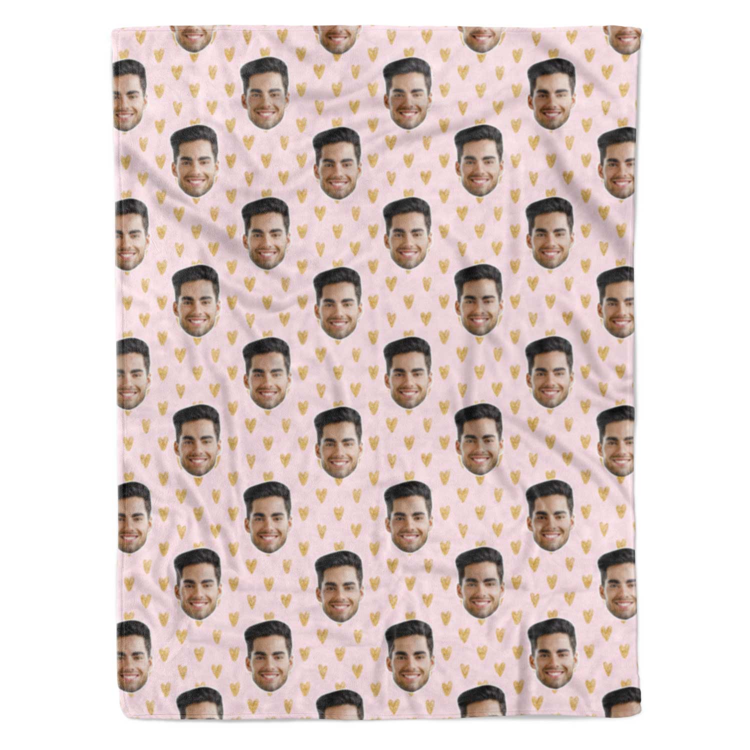 Gold Hearts Personalised Blanket