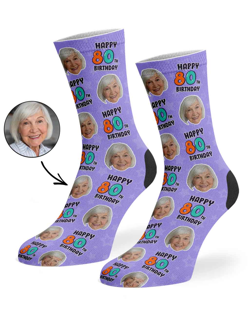 80th Birthday Socks