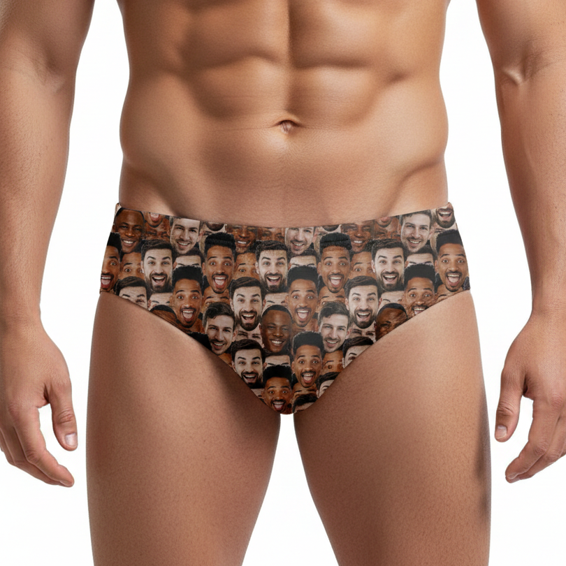 Bachelor Face Mash Personalised Swim Trunks