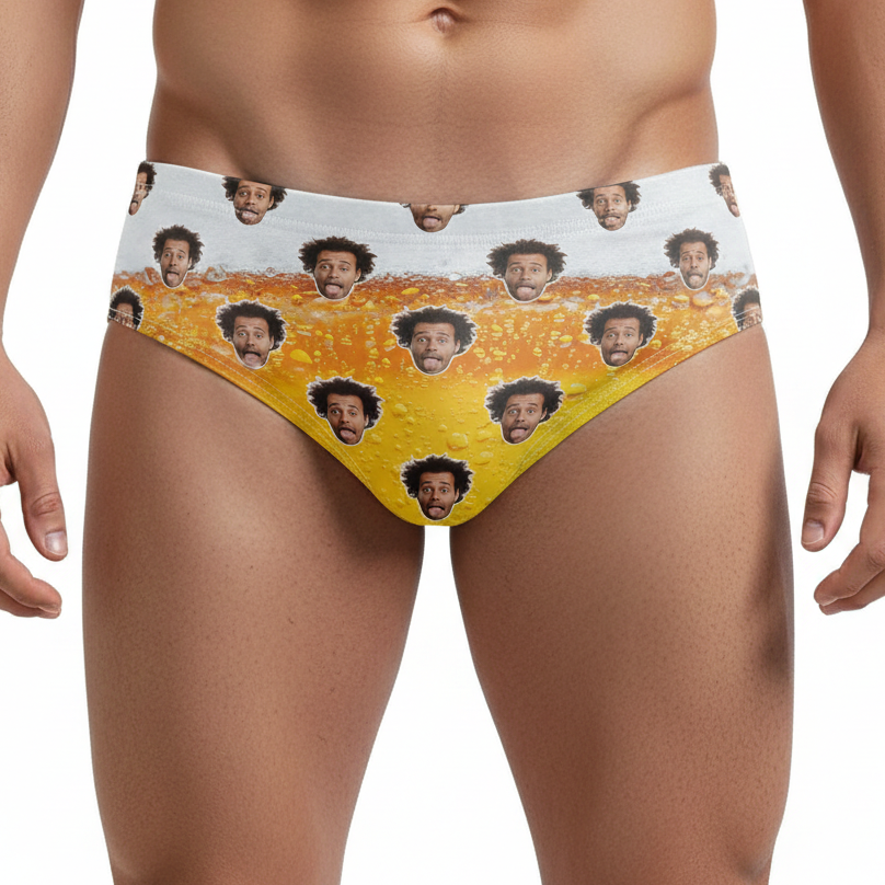 Beer Personalised Face Swim Trunks