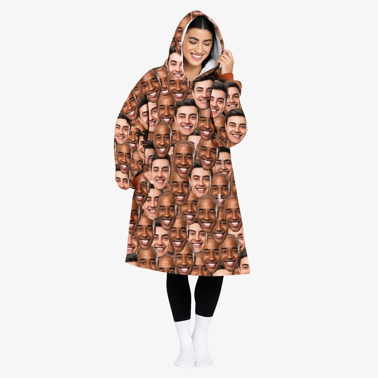 Best Friends Face Mash custom Hooded Blanket