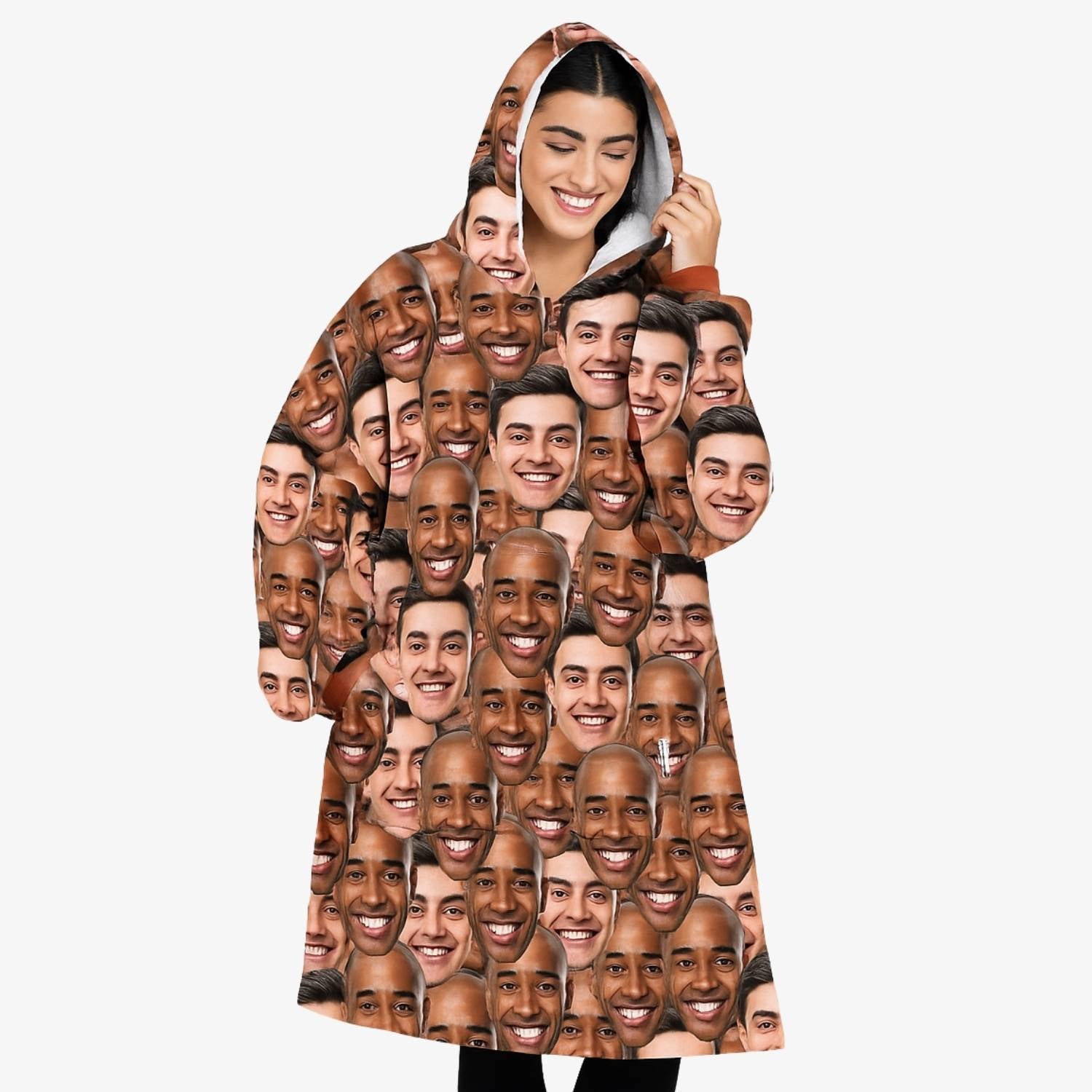 Best Friends Face Mash Hoodie Blanket