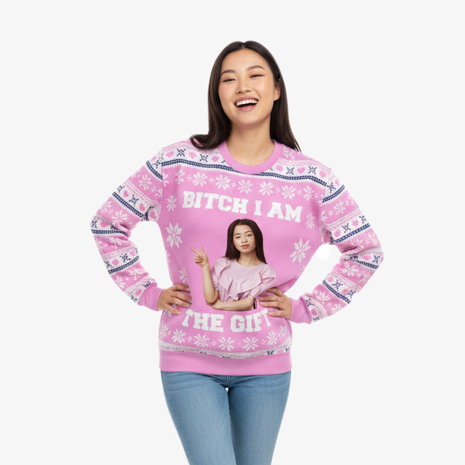 Bitch I Am The Gift Personalised Christmas Jumper