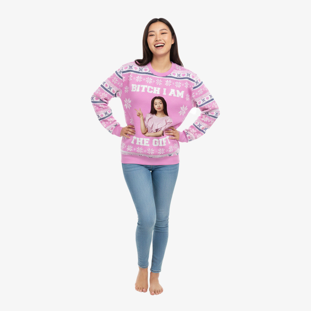 Bitch I Am The Gift Personalised Christmas Jumper