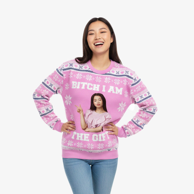 Bitch I Am The Gift Personalised Christmas Jumper