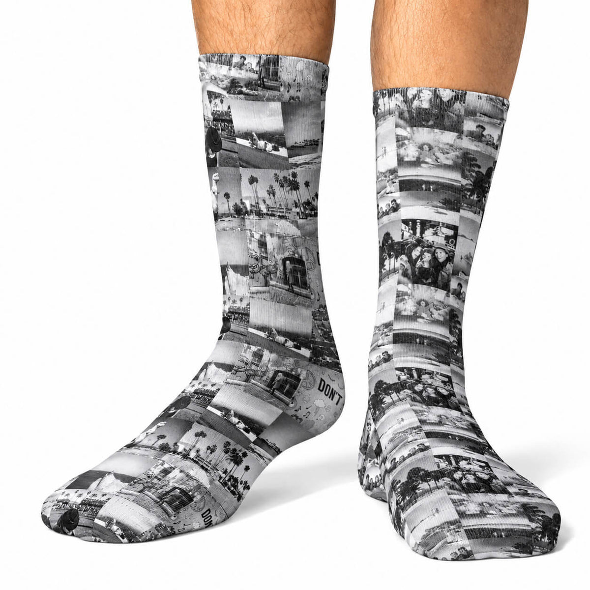 Black & White Photo Collage Socks