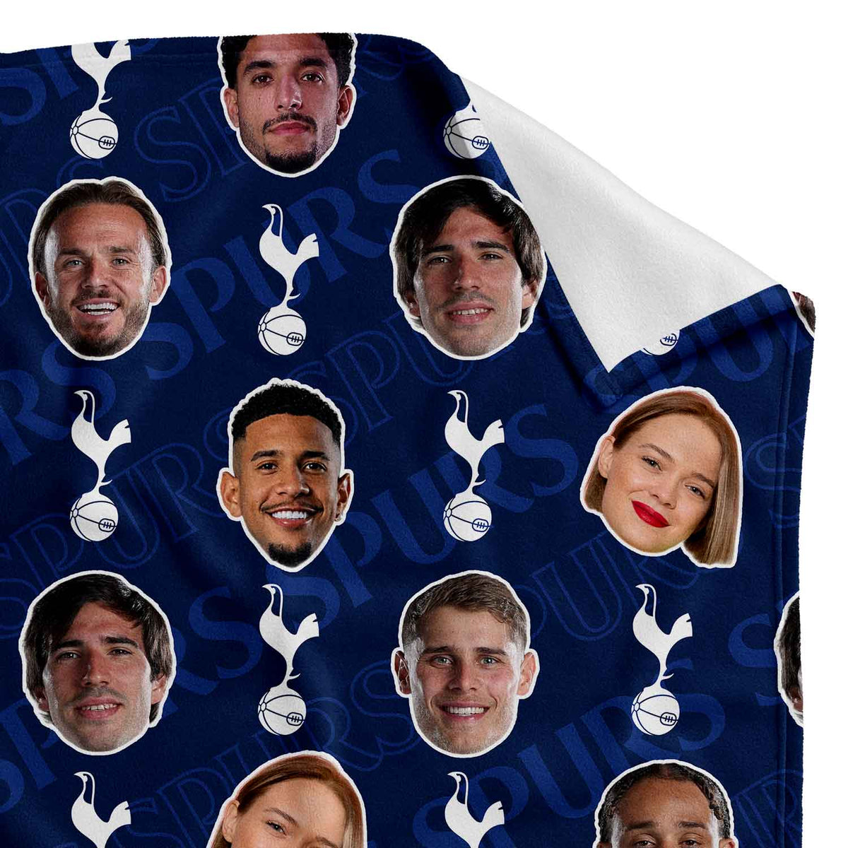 Spurs Players & Your Face Personalised Blanket