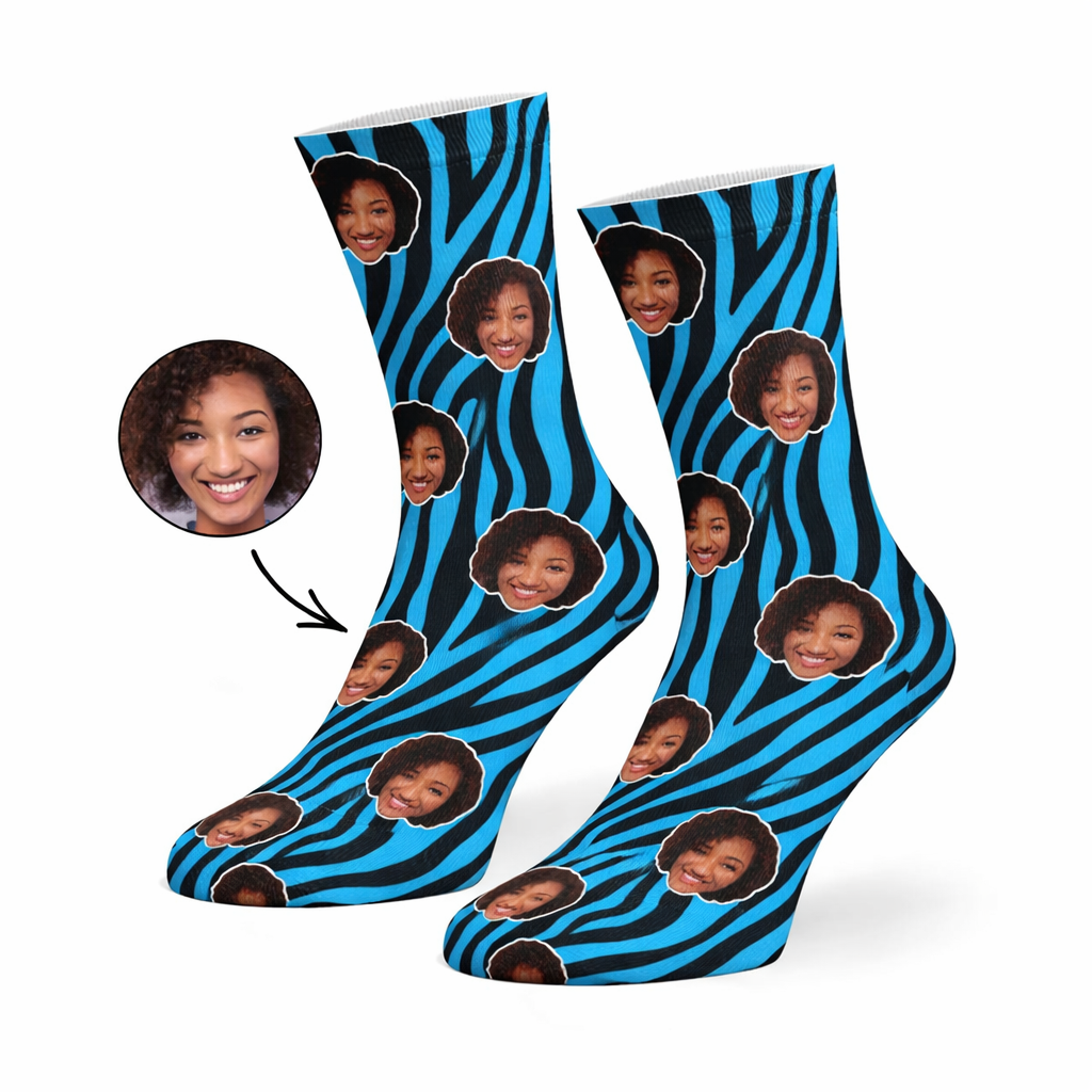 Zebra Print Face Socks