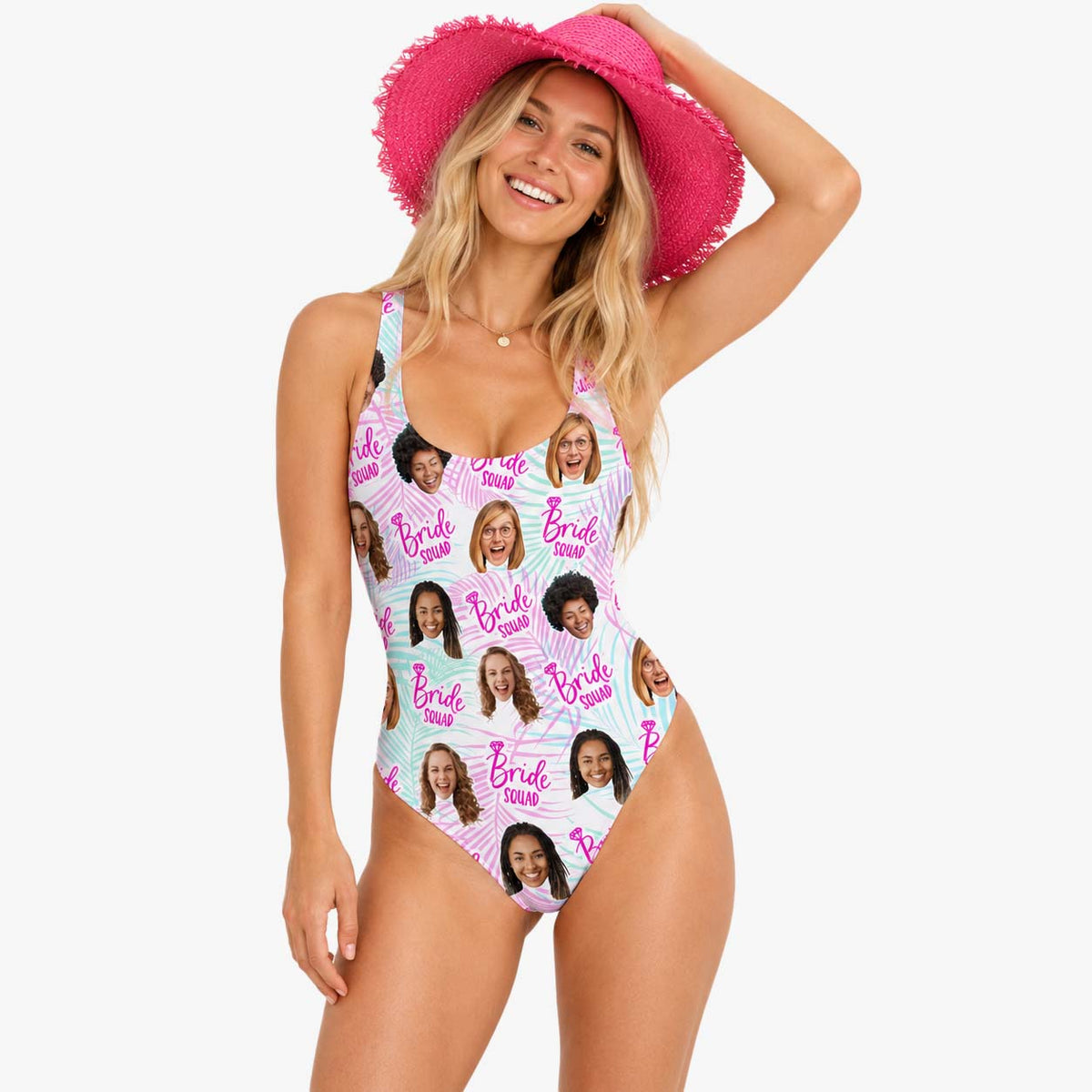 Bride Squad Swimsuit Personalised Faces