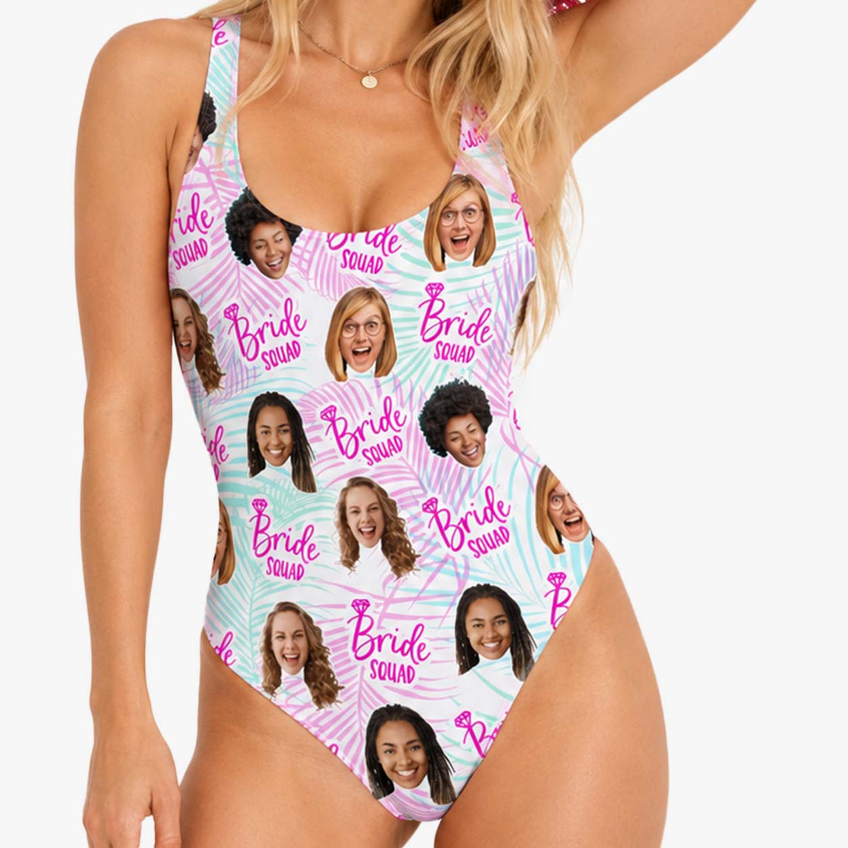 Bride Squad Swimsuit Personalised Faces