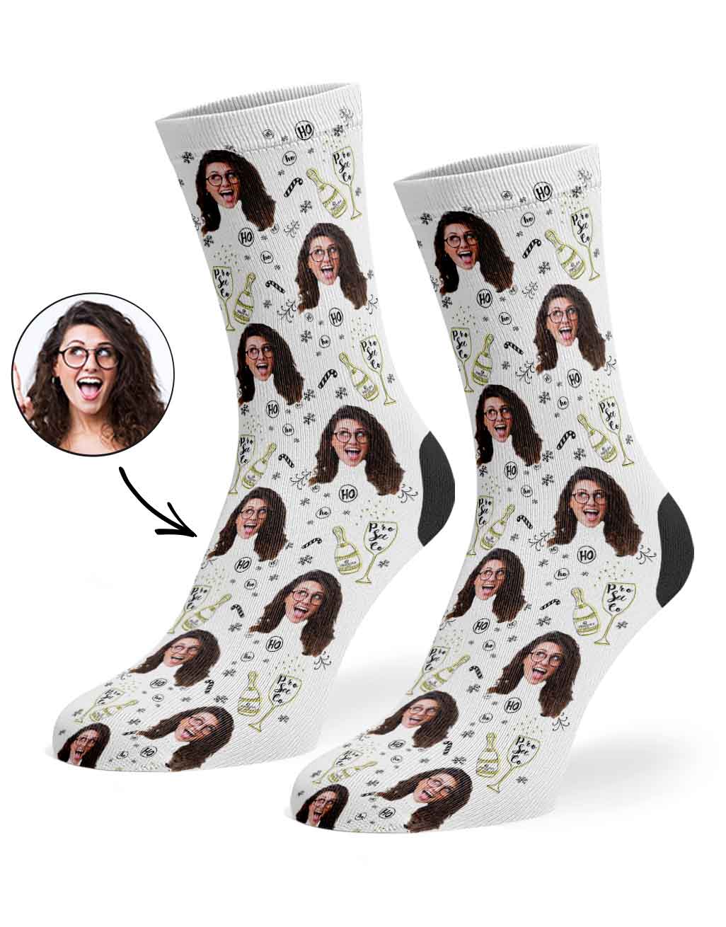 Prosecco-ho-ho-ho Socks