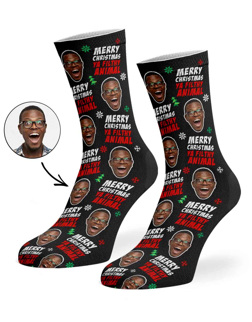 Merry Christmas Ya Filthy Animal Socks