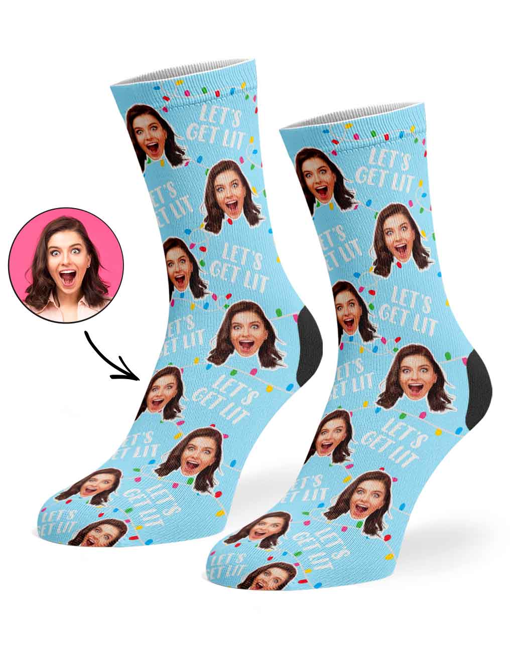 Let's Get Lit Christmas Socks