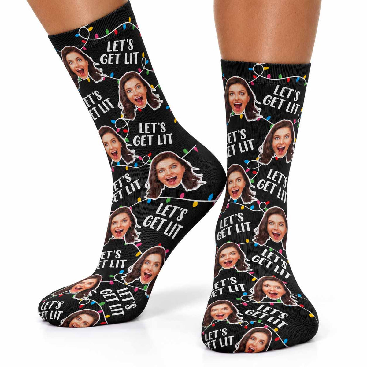 Let's Get Lit Christmas Socks