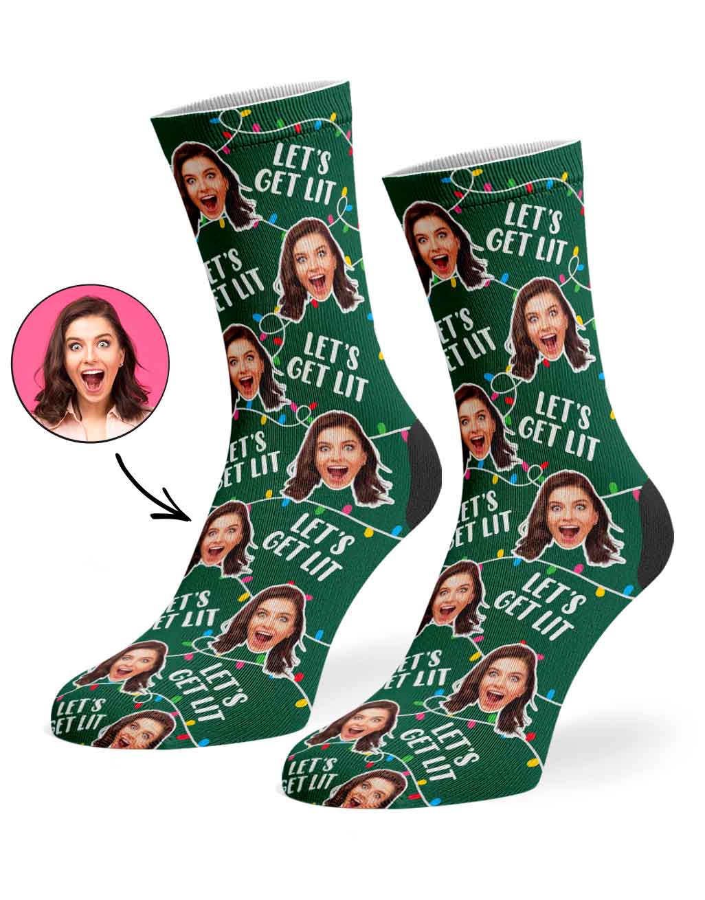 Let's Get Lit Christmas Socks