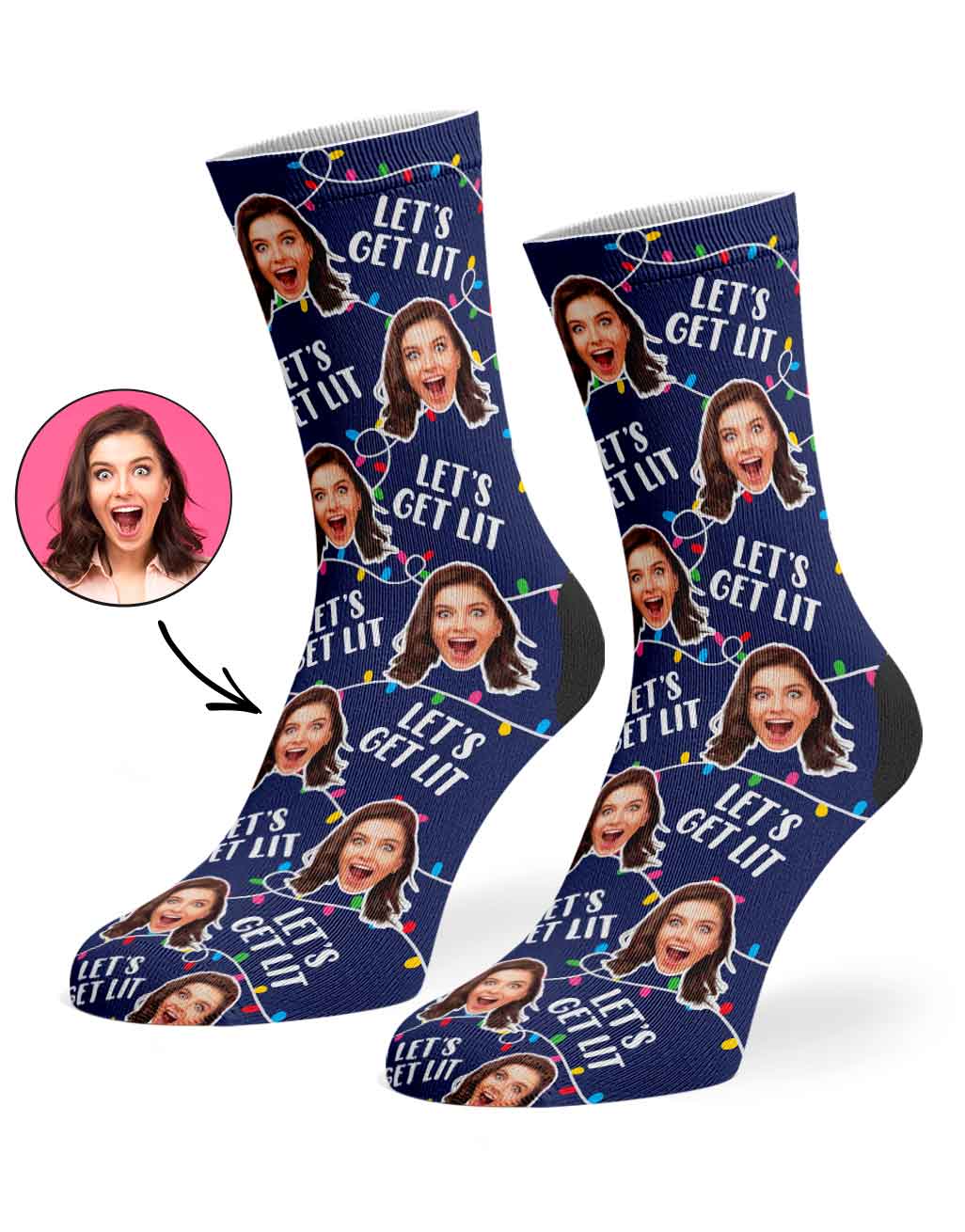 Let's Get Lit Christmas Socks