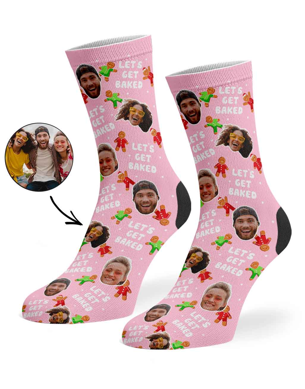 Let's Get Baked Gingerbread Christmas Socks