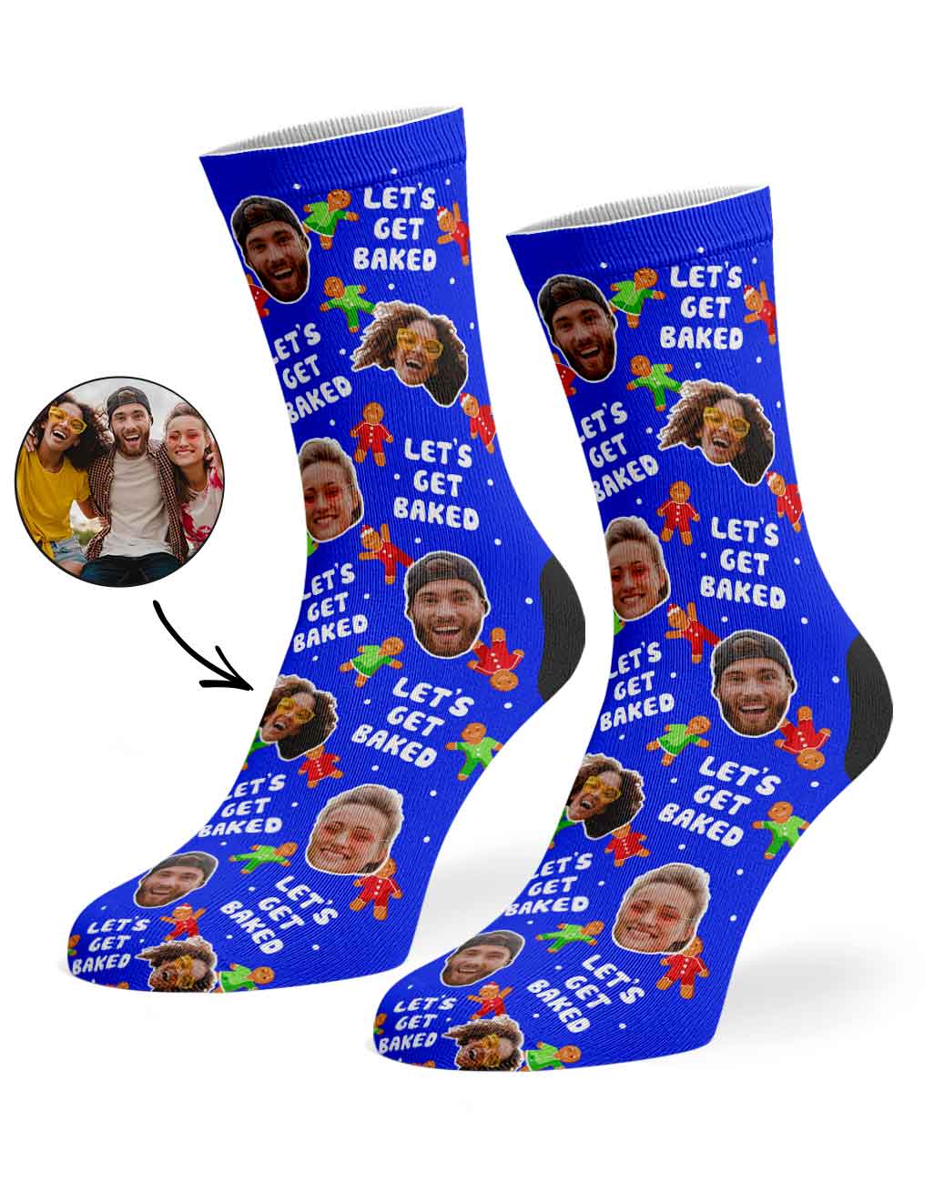 Let's Get Baked Gingerbread Christmas Socks
