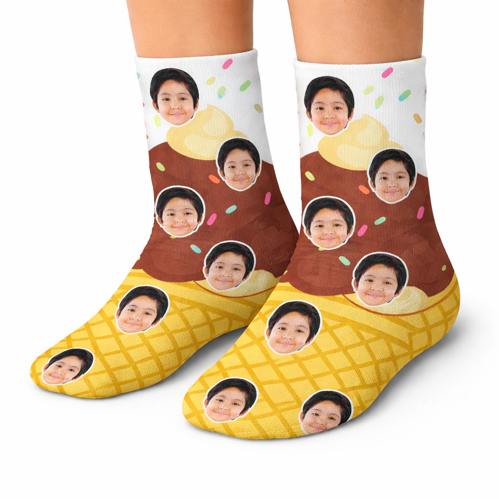 Chocolate Ice Cream Kids Socks
