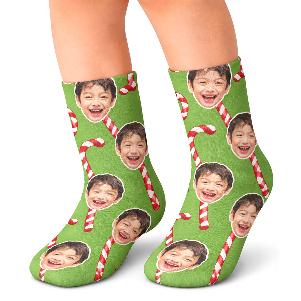Christmas Candy Cane Kids Socks