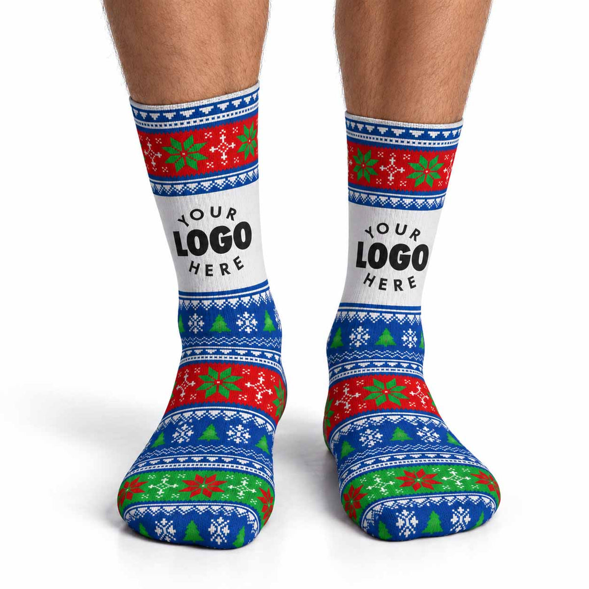 Christmas Fair Isle Front Logo Socks