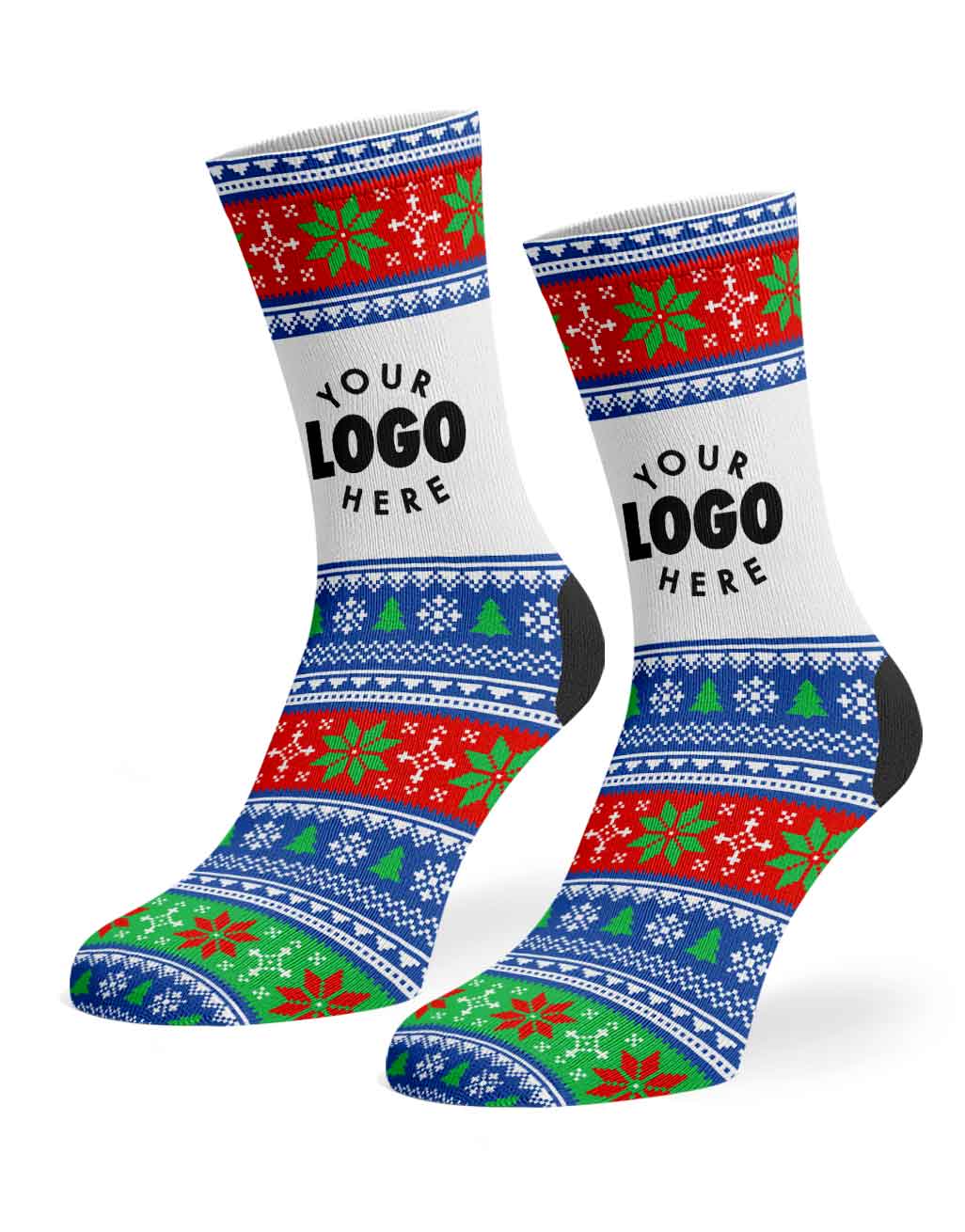 Christmas Fair Isle Front Logo Socks
