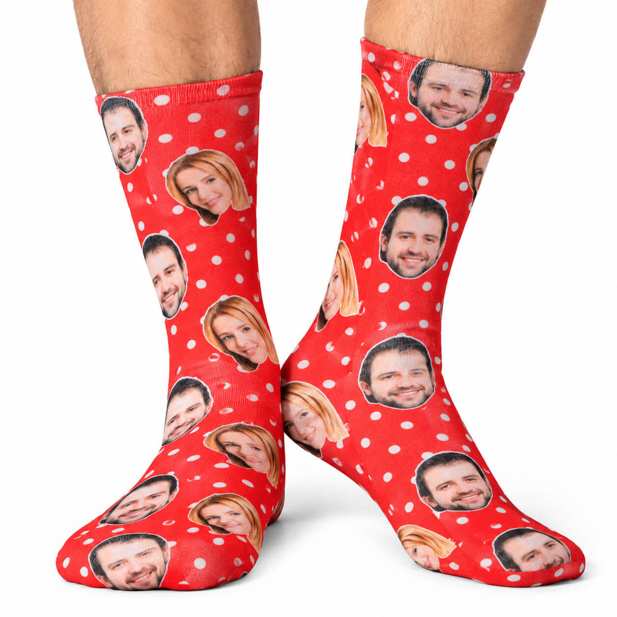 Couples Spotty Face Socks