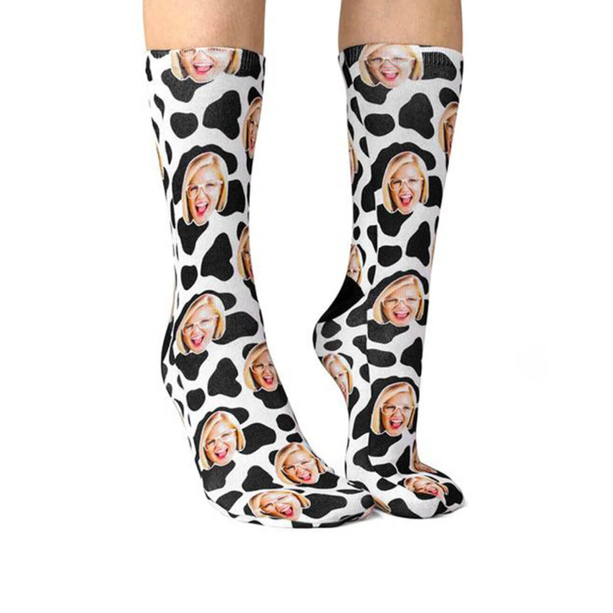 Cow Print Face Socks