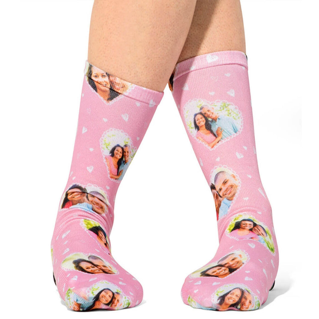 Cute Heart Collage Socks