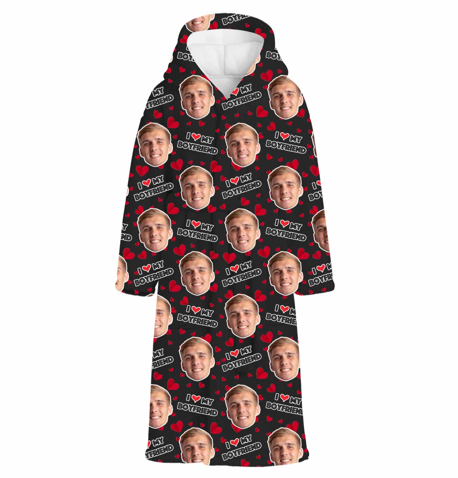 I Love My Boyfriend Personalised Dressing Gown