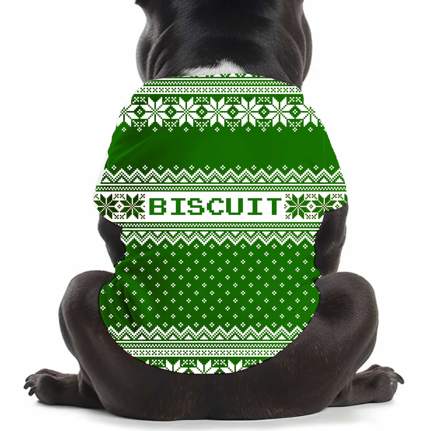 Your Pup's [Name] on Nordic Christmas Pattern Personalised Dog T Shirt