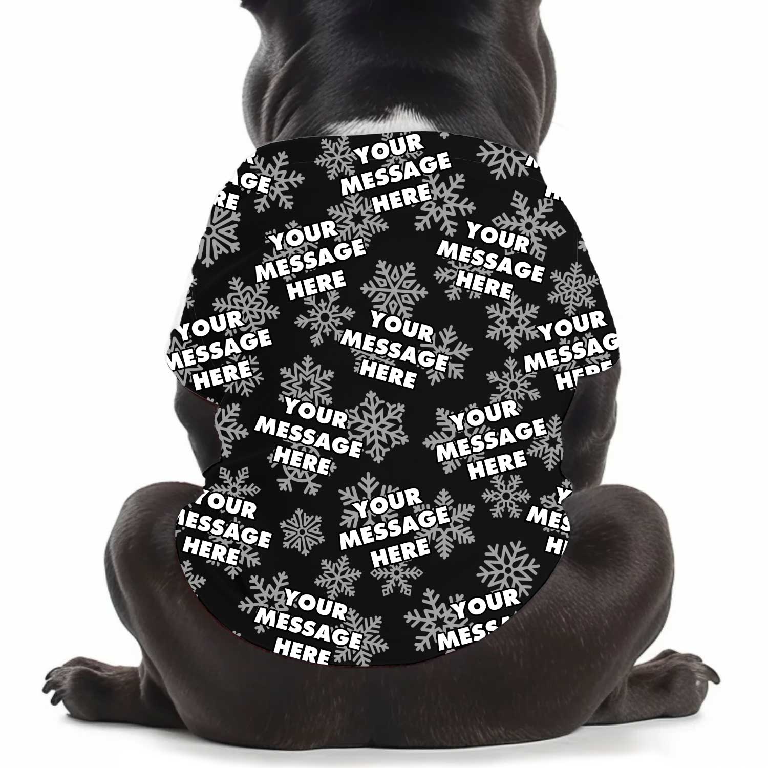 Personalised Christmas Snowflake Personalised Dog T Shirt Add Your Message