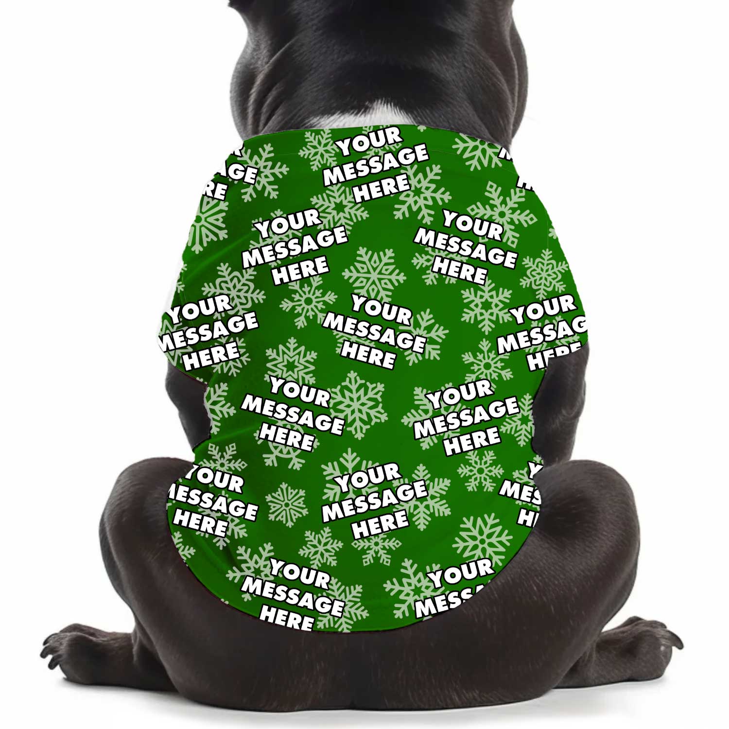 Custom Message Christmas Snowflake Personalised Dog T Shirt