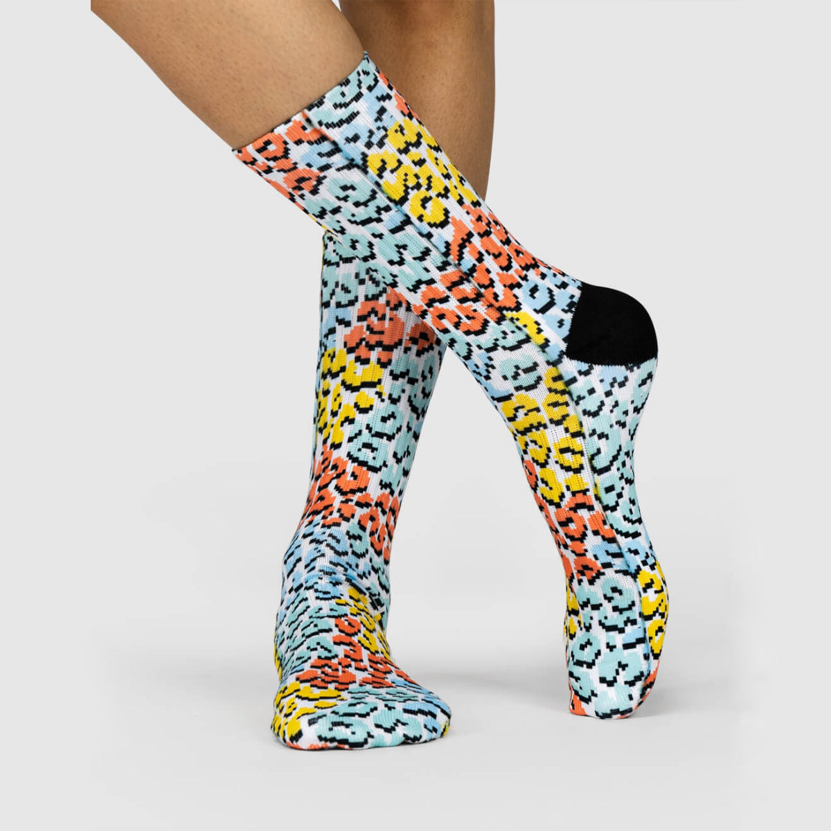 Pixel Leopard Socks