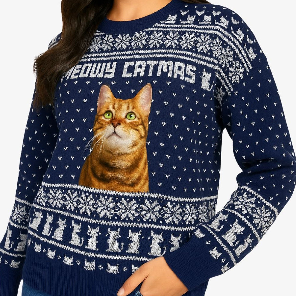 Meowy Catmas Funny Xmas Jumper