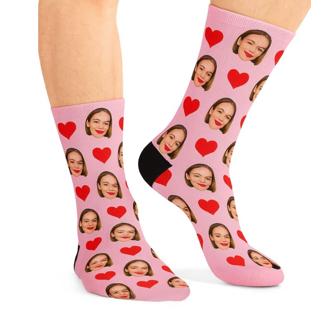 Face Hearts Socks