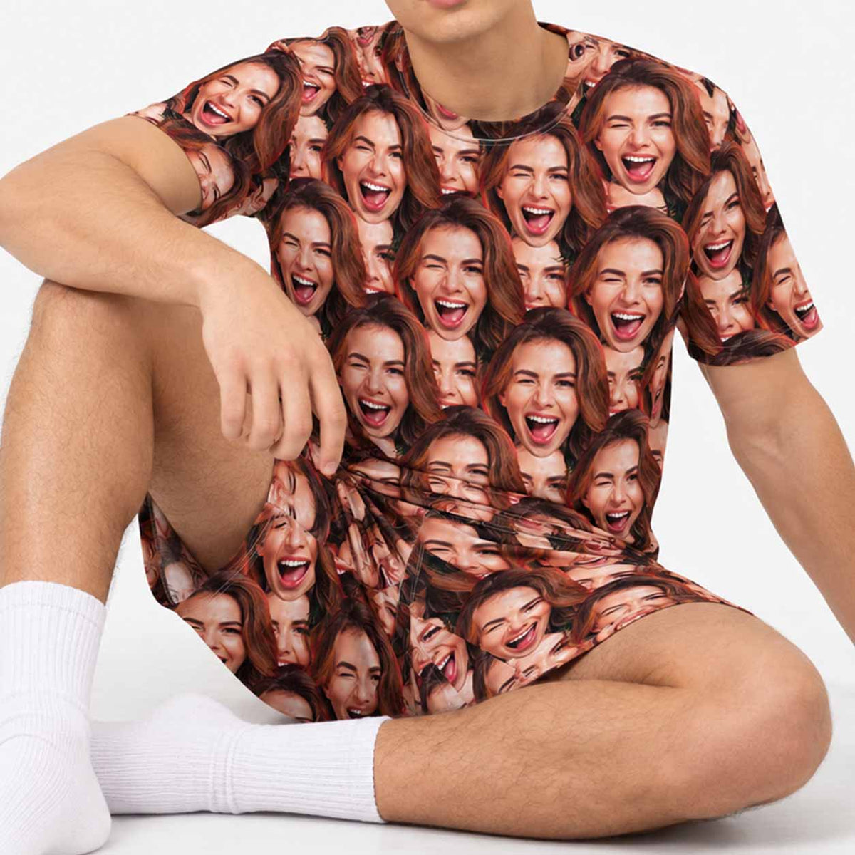 Men's Face Mash Pyjamas - Shorts Set