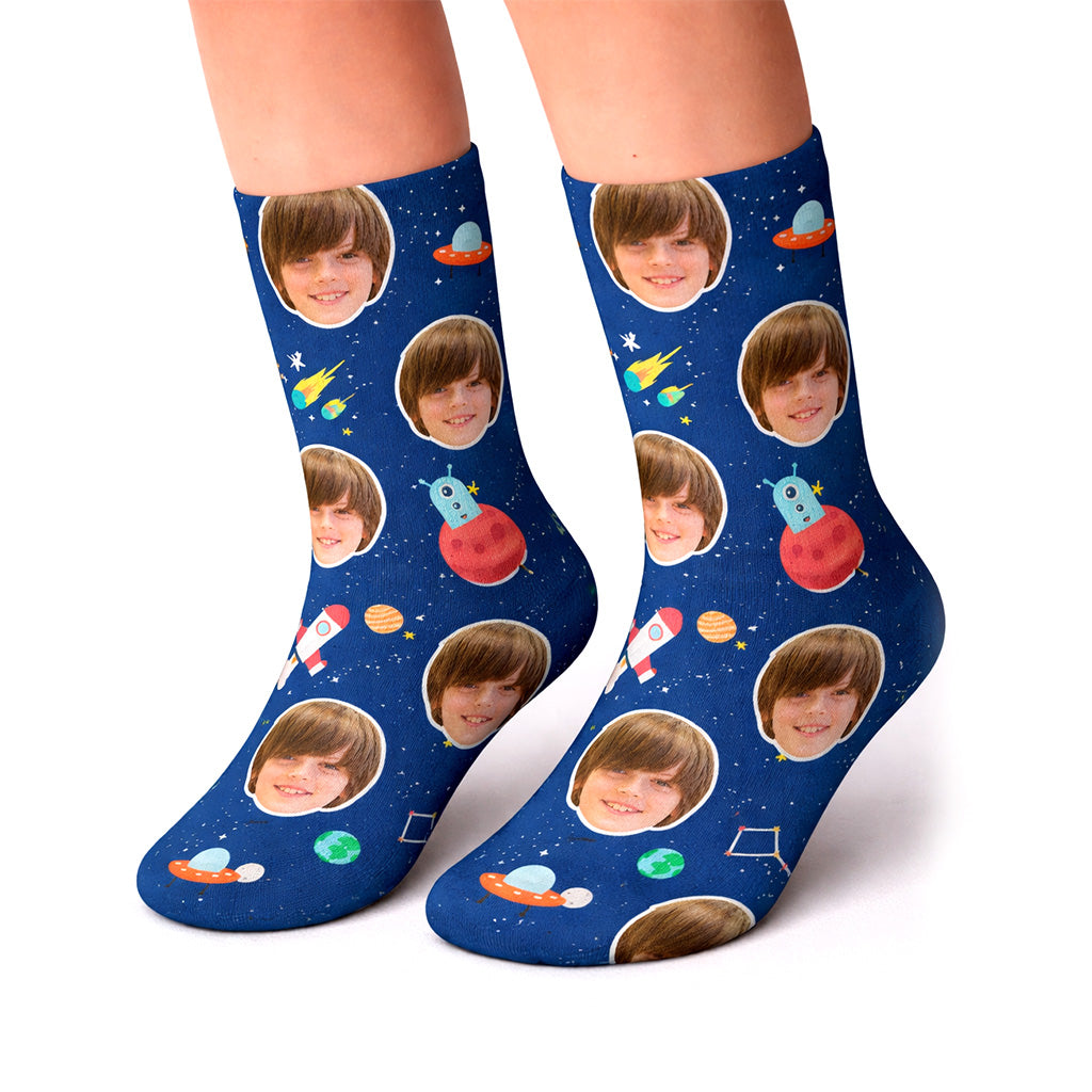 Face Space Kids Socks