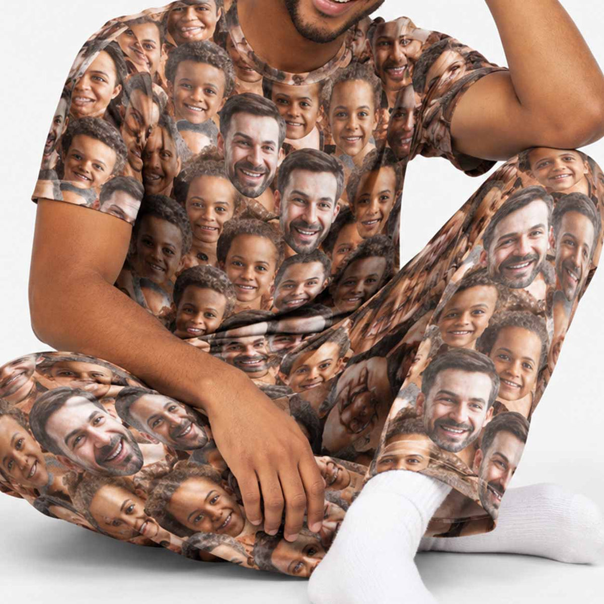 Family Face Mash Personalised Pyjamas - Trouser Set