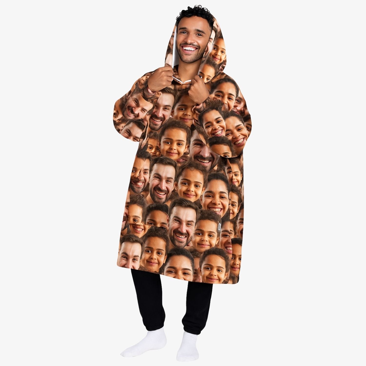 Family Face Mash custom Hooded Blanket
