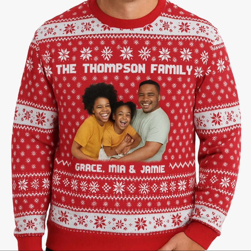 Your Family Name & Names Personalised Christmas Jumper