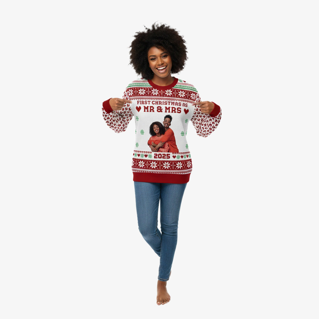 First Christmas as Mr & Mrs Personalised Christmas Jumper