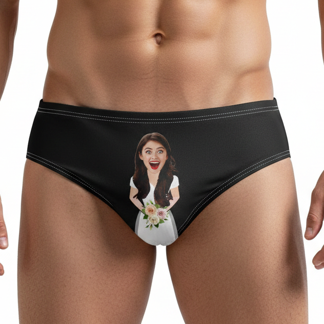 I Love My Future Wife Personalised Face Swim Trunks