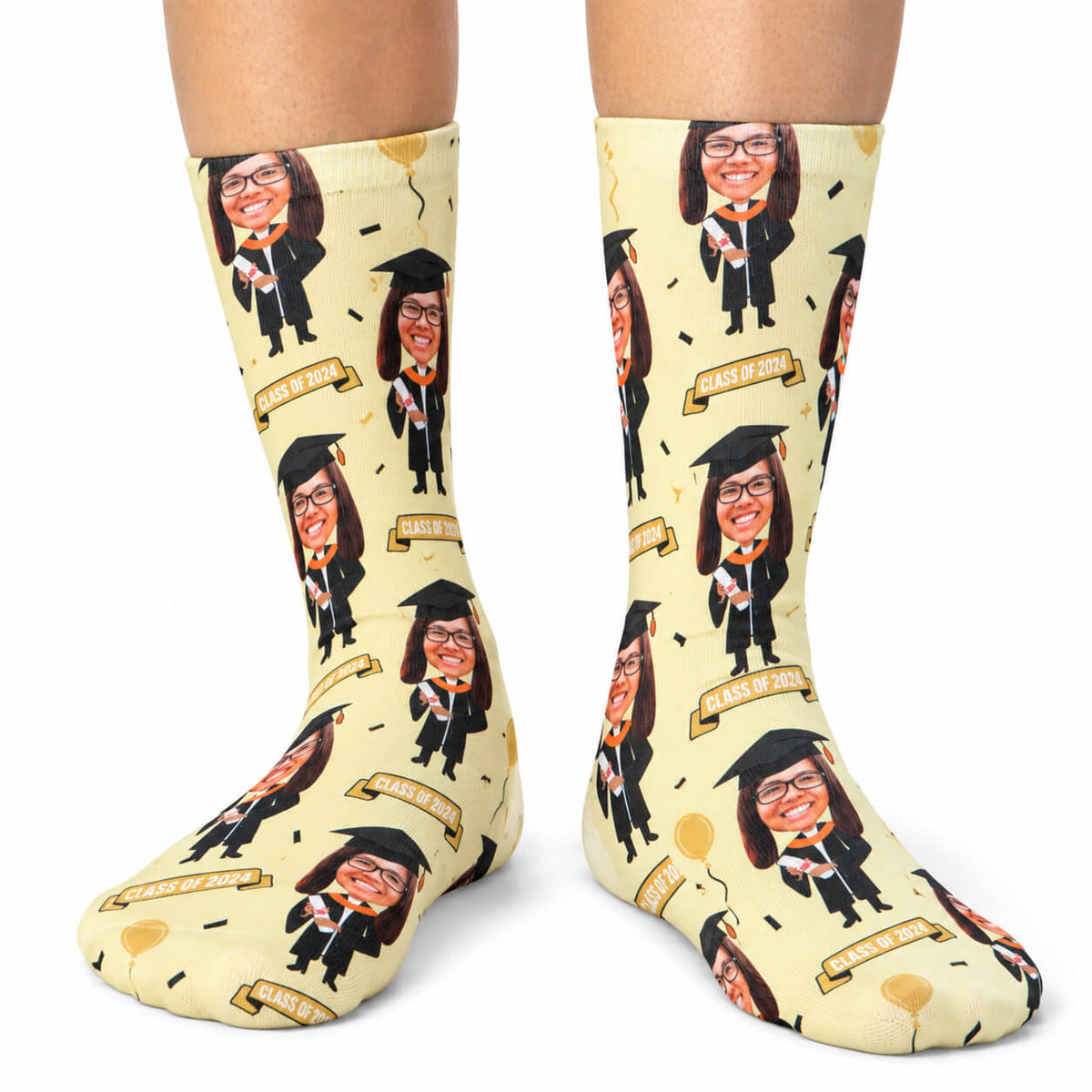 Graduation Socks Personalised With Face & Date
