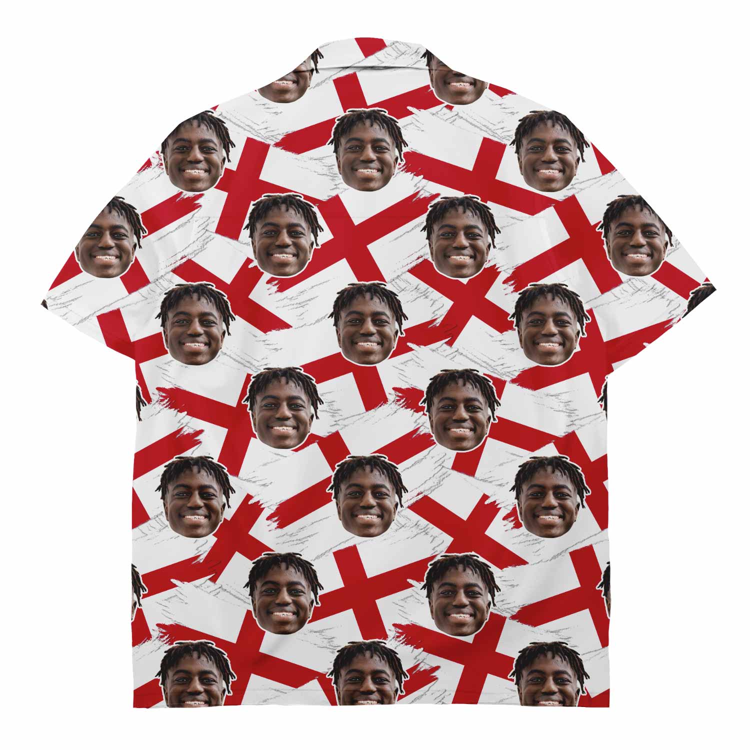 England Flag Custom Face Hawaiian Shirt