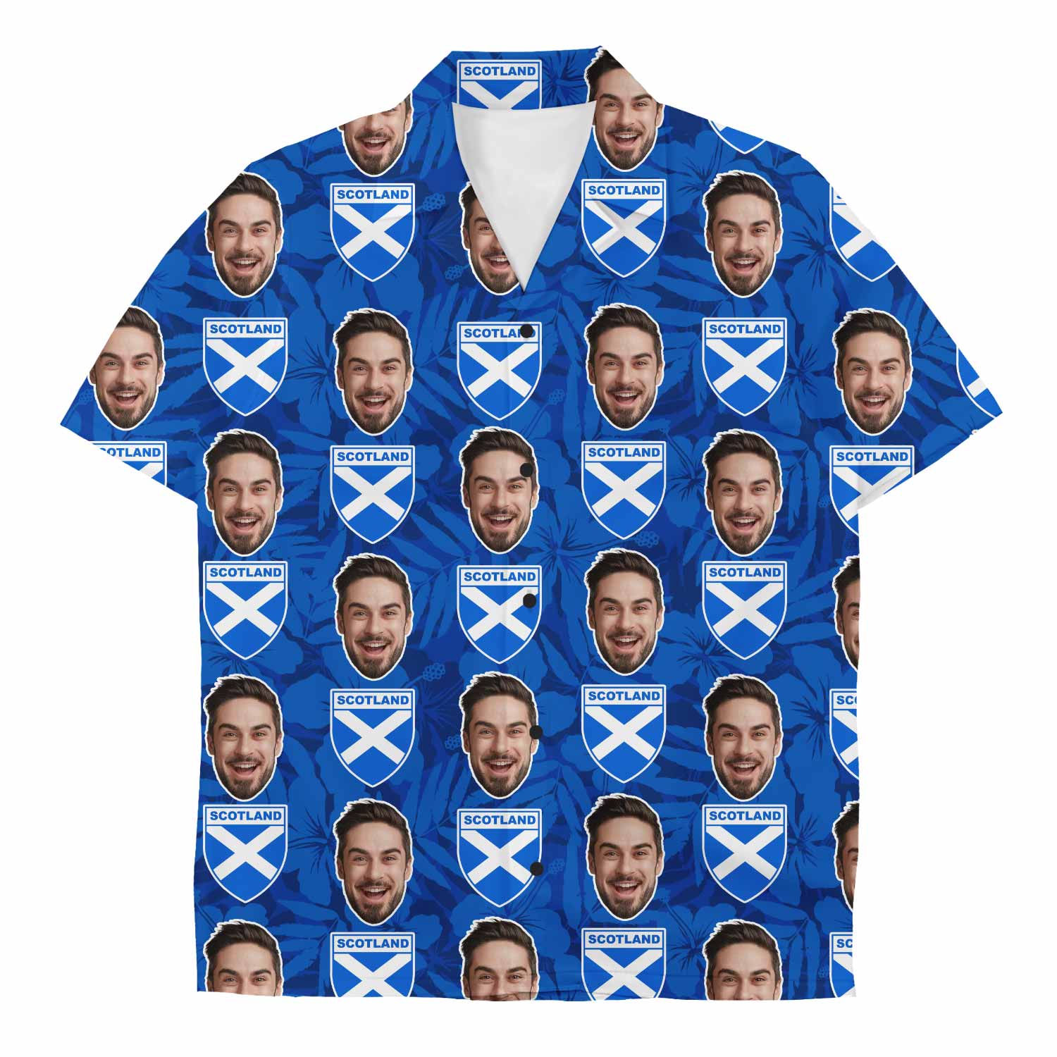 Scotland Crest Face Pattern Hawaiian Shirt