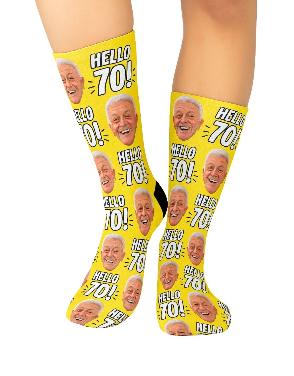 Hello 70 birthday personalised Socks