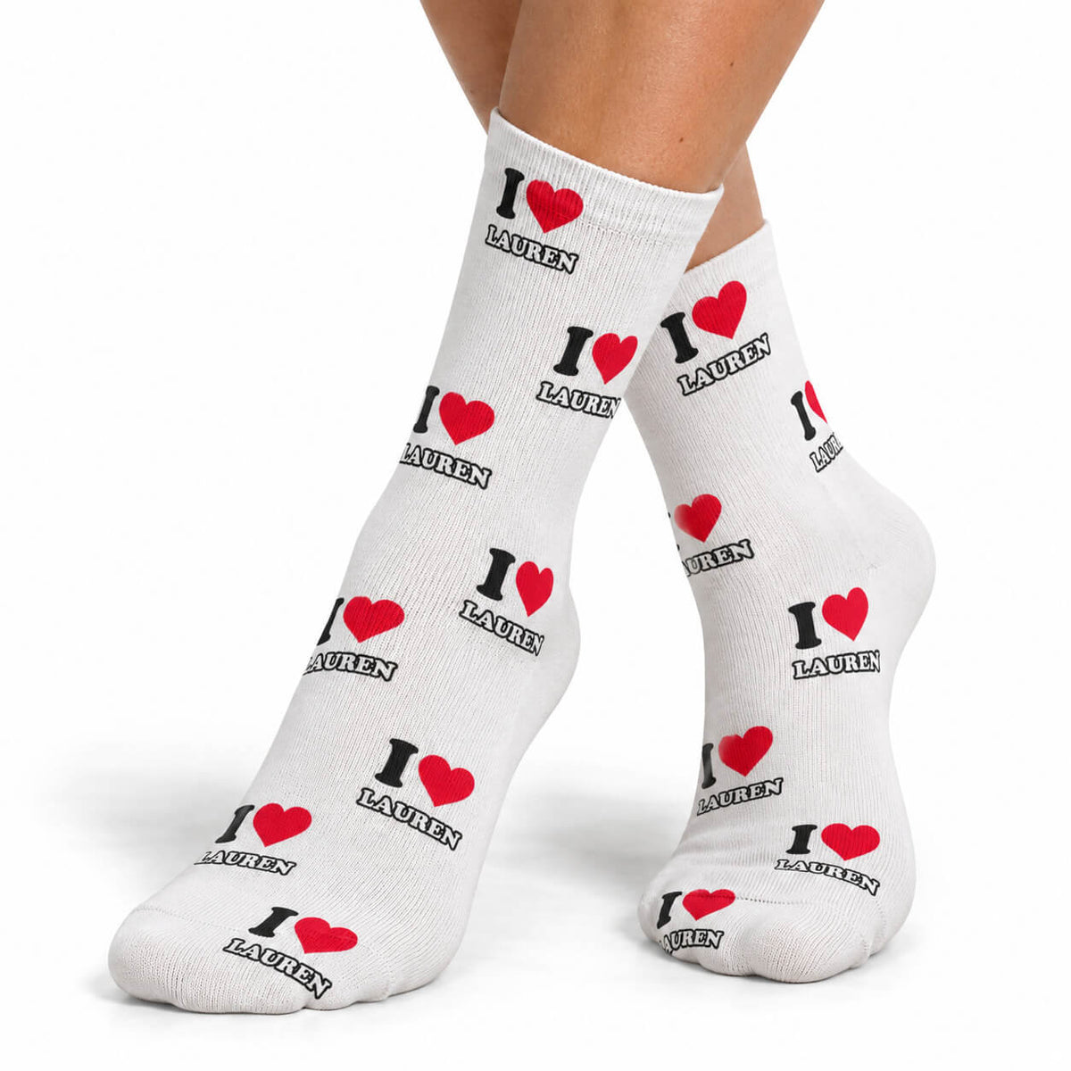 I Heart Name Personalised Socks