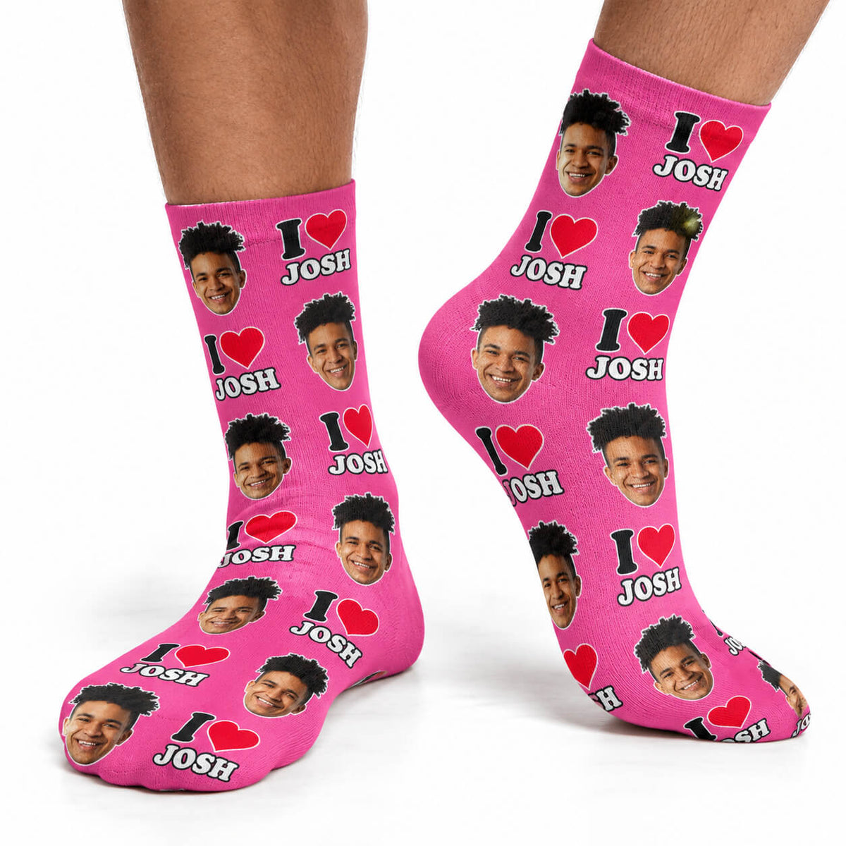 I Heart Name Socks Personalised With Your Face